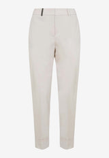 Peserico Straight-Leg Tailored Pants Beige 