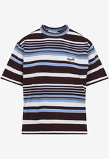 Prada Striped Crewneck T-shirt Blue