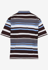 Prada Striped Crewneck T-shirt Blue