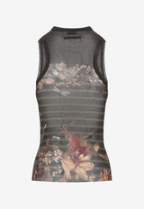 Jean Paul Gaultier Printed Tank Top Black