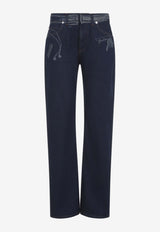 Jean Paul Gaultier Washed Straight-Leg Jeans Blue