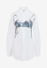 Jean Paul Gaultier Printed Buttoned Shirt White 