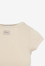 Logo-Patched Cropped Top