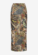 Jean Paul Gaultier The Yellow Butterfly Long Skirt  Multicolor