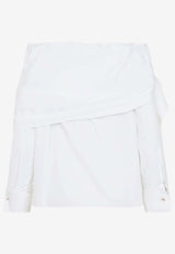 Curvone Knotted Off-Shoulder Blouse