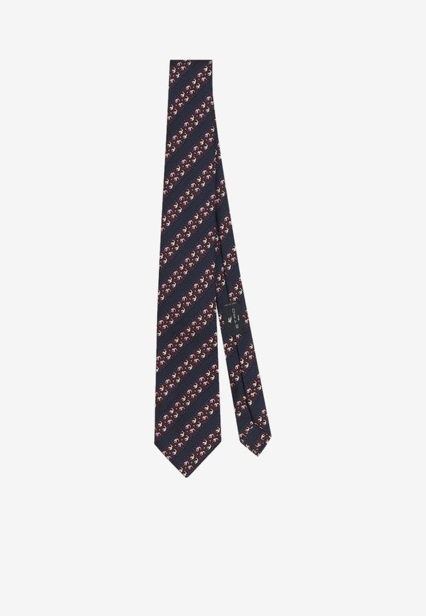 Etro Paisley Stripe Silk Tie 12026-9641 0300 Multicolor