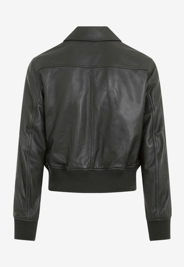 Leather Zip-Up Jacket