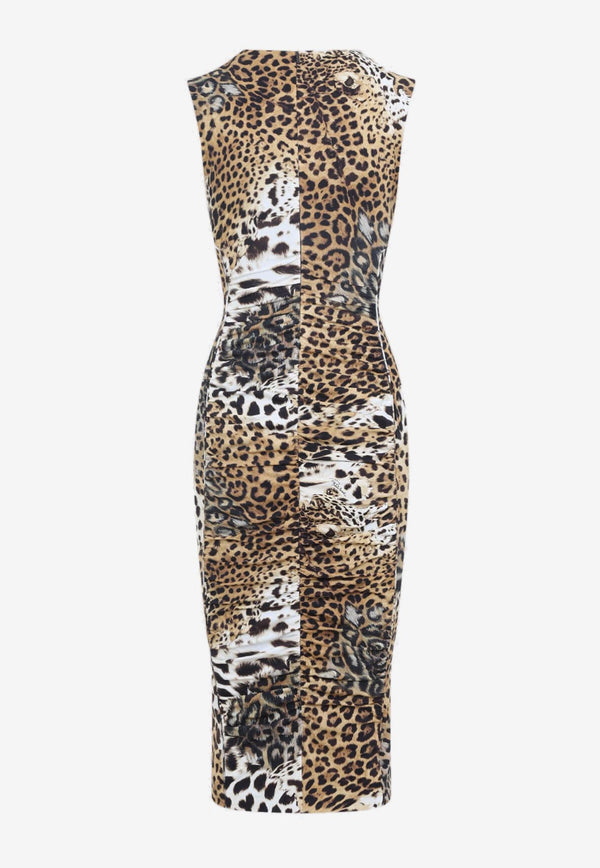 Jaguar Print Midi Dress
