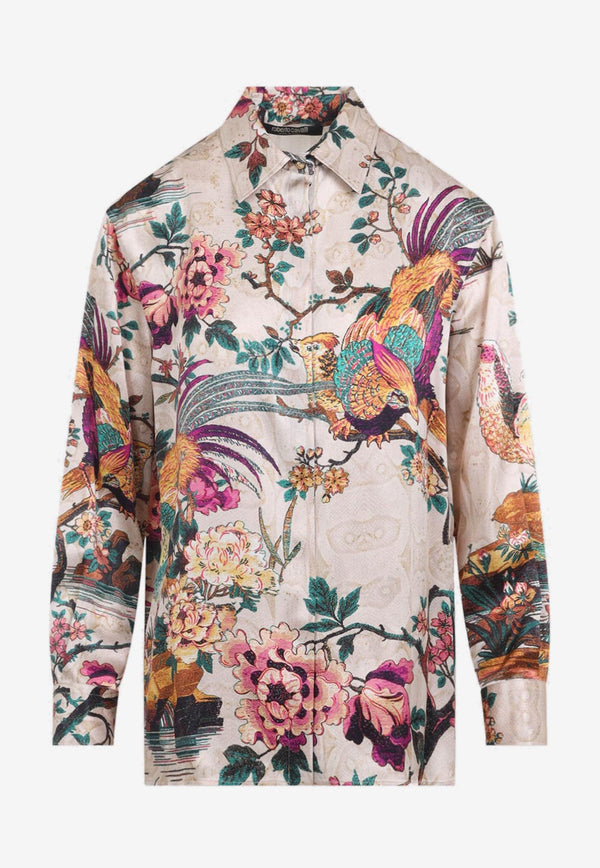 Floral Print Silk Shirt