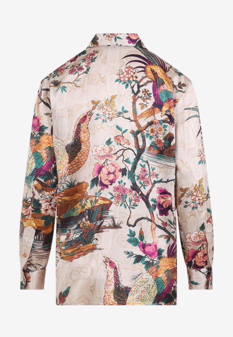 Floral Print Silk Shirt