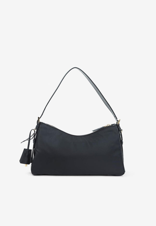 Large Aimée Re-Nylon and Leather Shoulder Bag