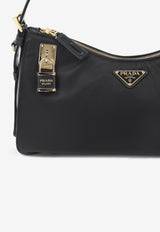 Large Aimée Re-Nylon and Leather Shoulder Bag