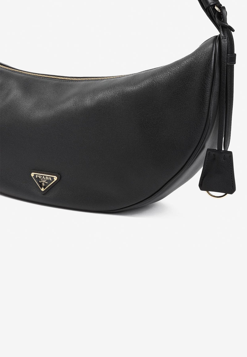 Large Demi-Lune Leather Shoulder Bag