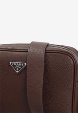 Triangle Logo Leather Shoulder Bag