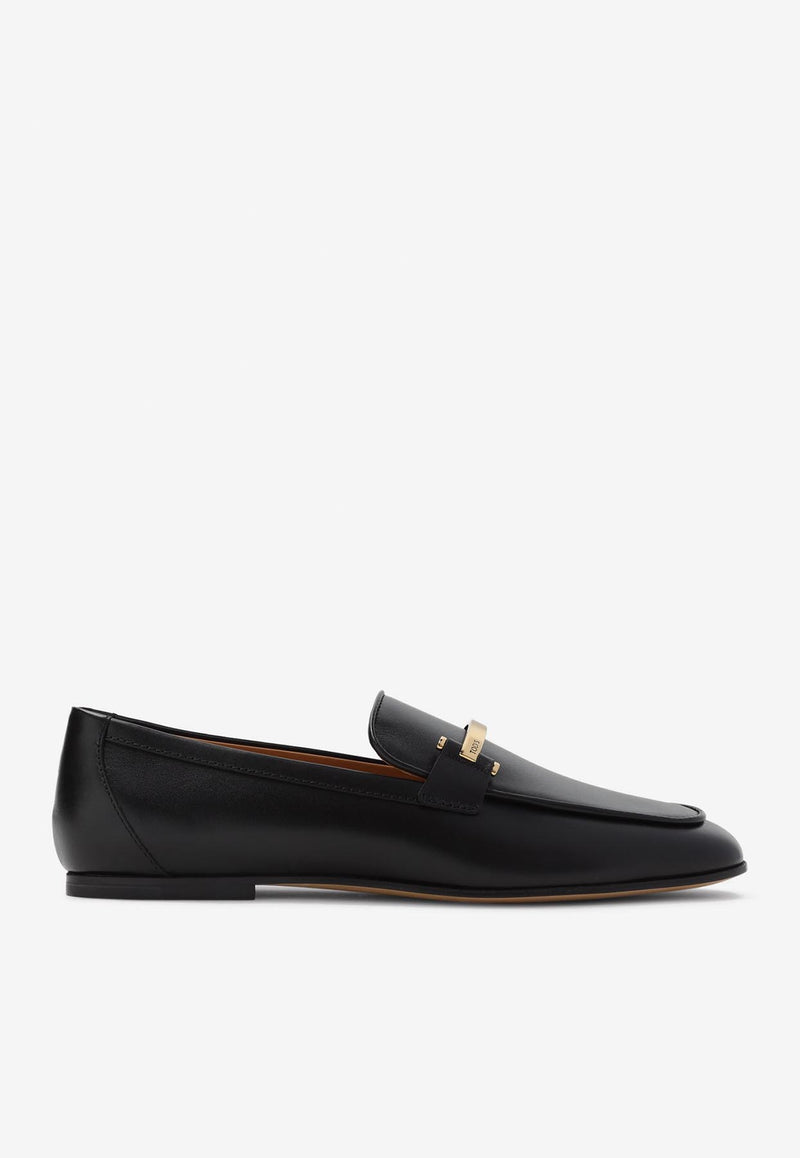 Logo Bar Leather Loafers