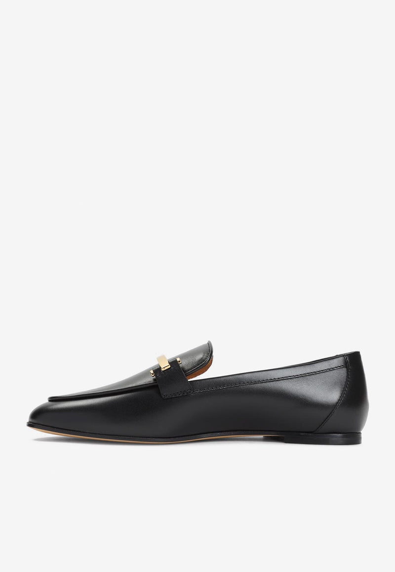 Logo Bar Leather Loafers