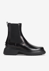 Shiny Leather Ankle Boots