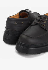 Logo Monogram Leather Derby Shoes