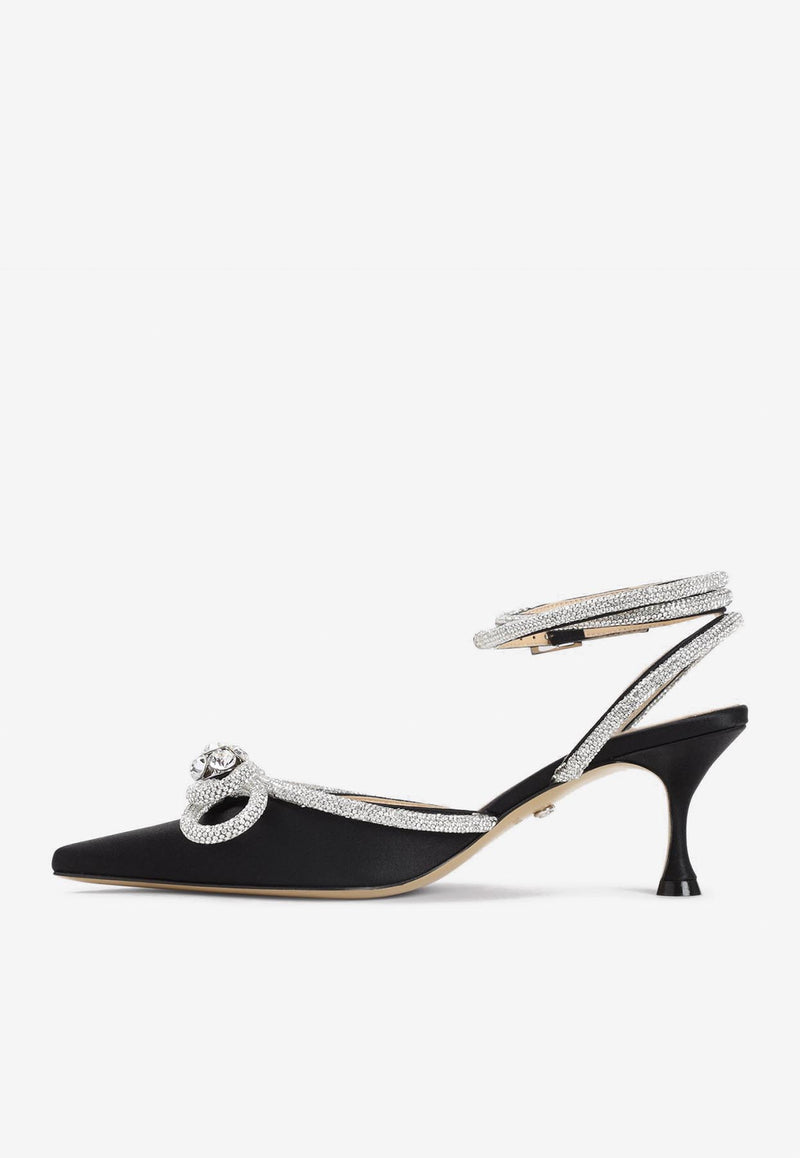 Double Bow 65 Silk Pumps