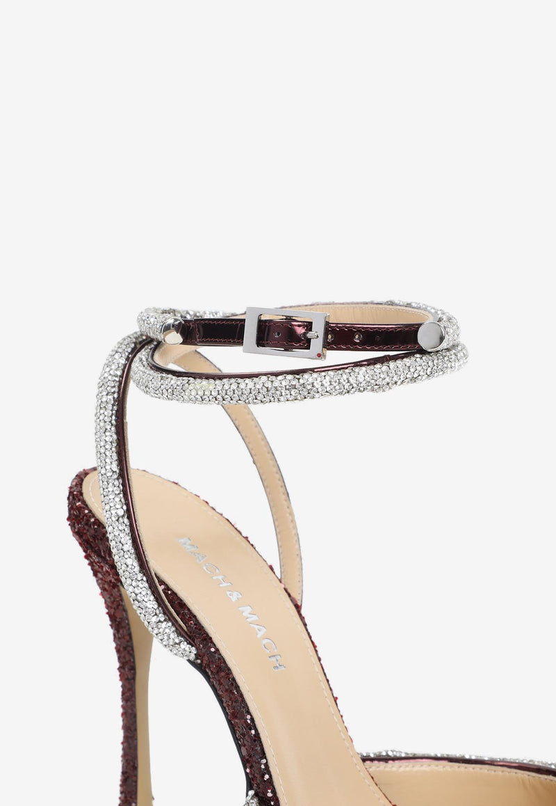 Double Bow 110 Glittered Pumps