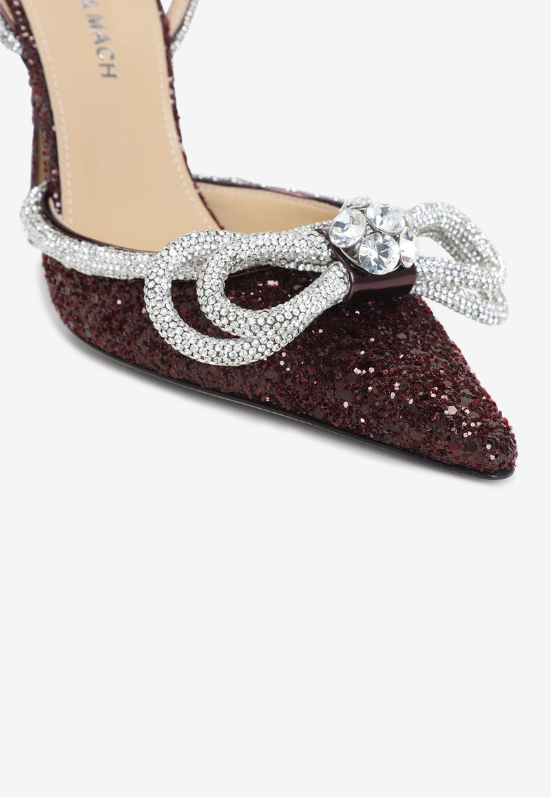 Double Bow 110 Glittered Pumps