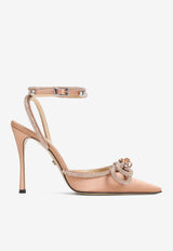 Double Bow 100 Satin Pumps