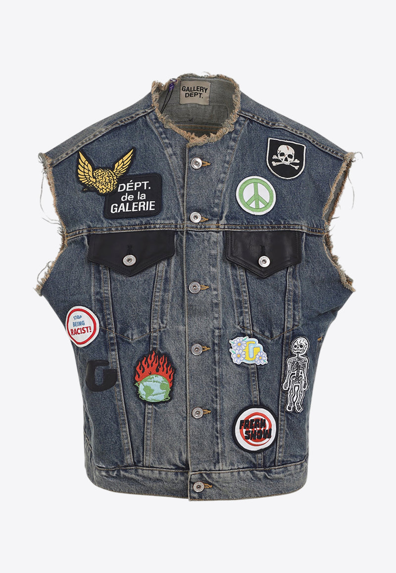 All-Over Patches Denim Vest