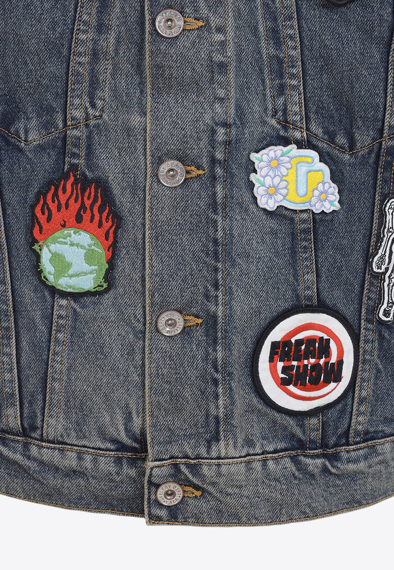 All-Over Patches Denim Vest