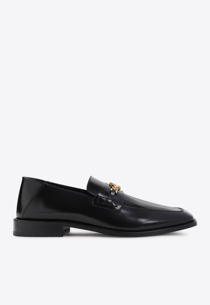 Logo-Plaque Leather Loafers
