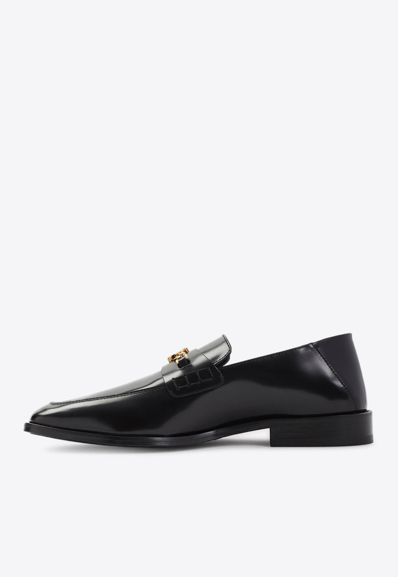 Logo-Plaque Leather Loafers