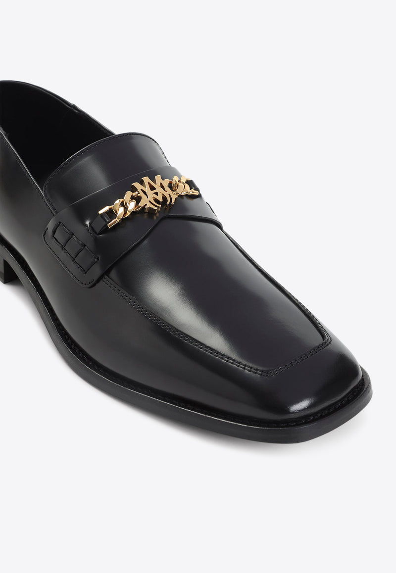 Logo-Plaque Leather Loafers