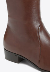 Leather Zipped Ankle Boots