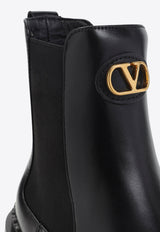 VLogo Leather Ankle Boots