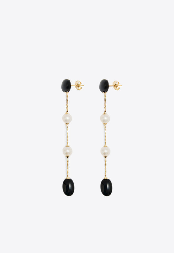 RAGBAG STUDIO Dualism Long Drop Earrings Gold 12109GOLD