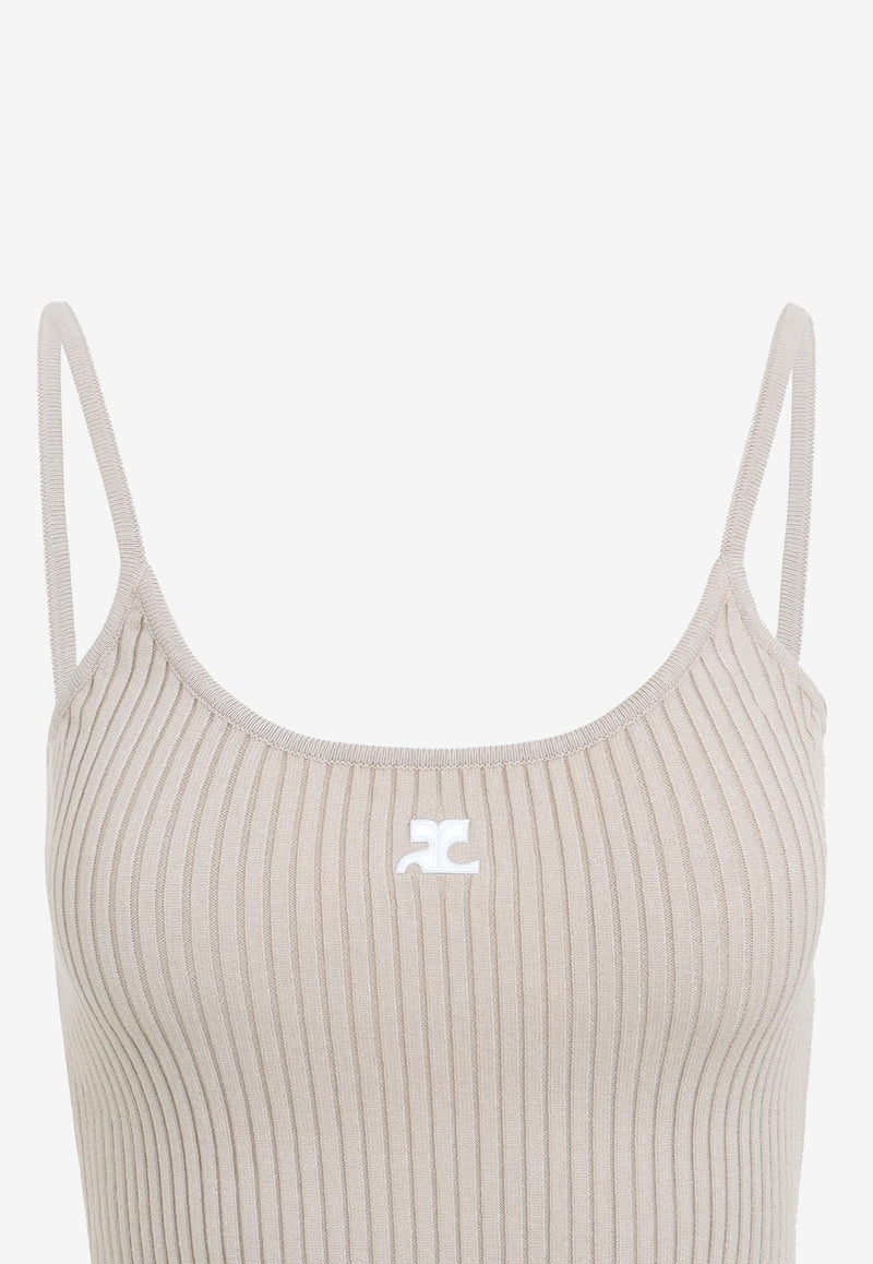 Logo Rib Knit Tank Top