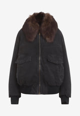 Fur Collar Zip-Up Jacket