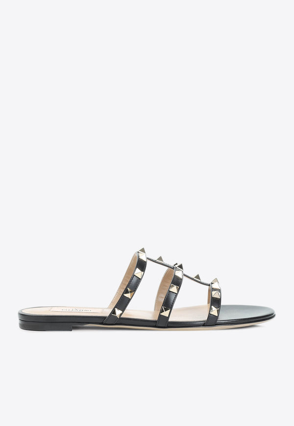 Rockstud Leather Slides