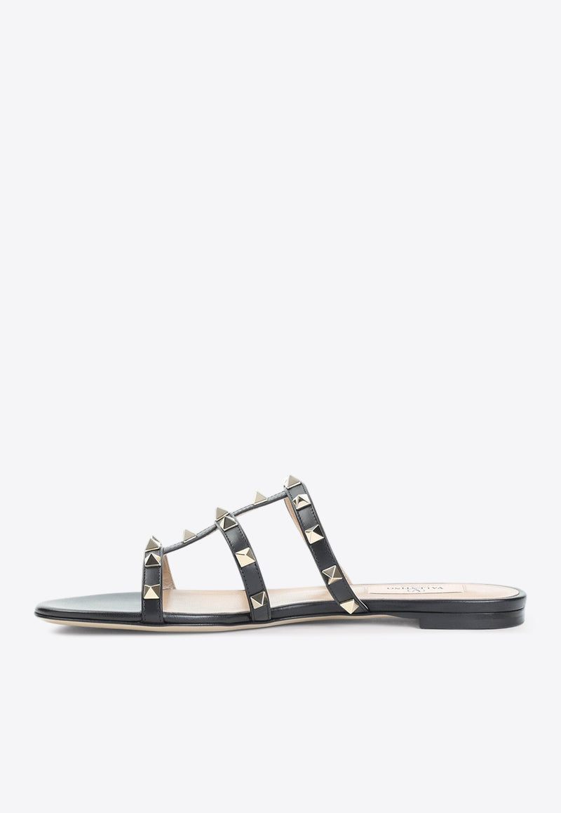 Rockstud Leather Slides