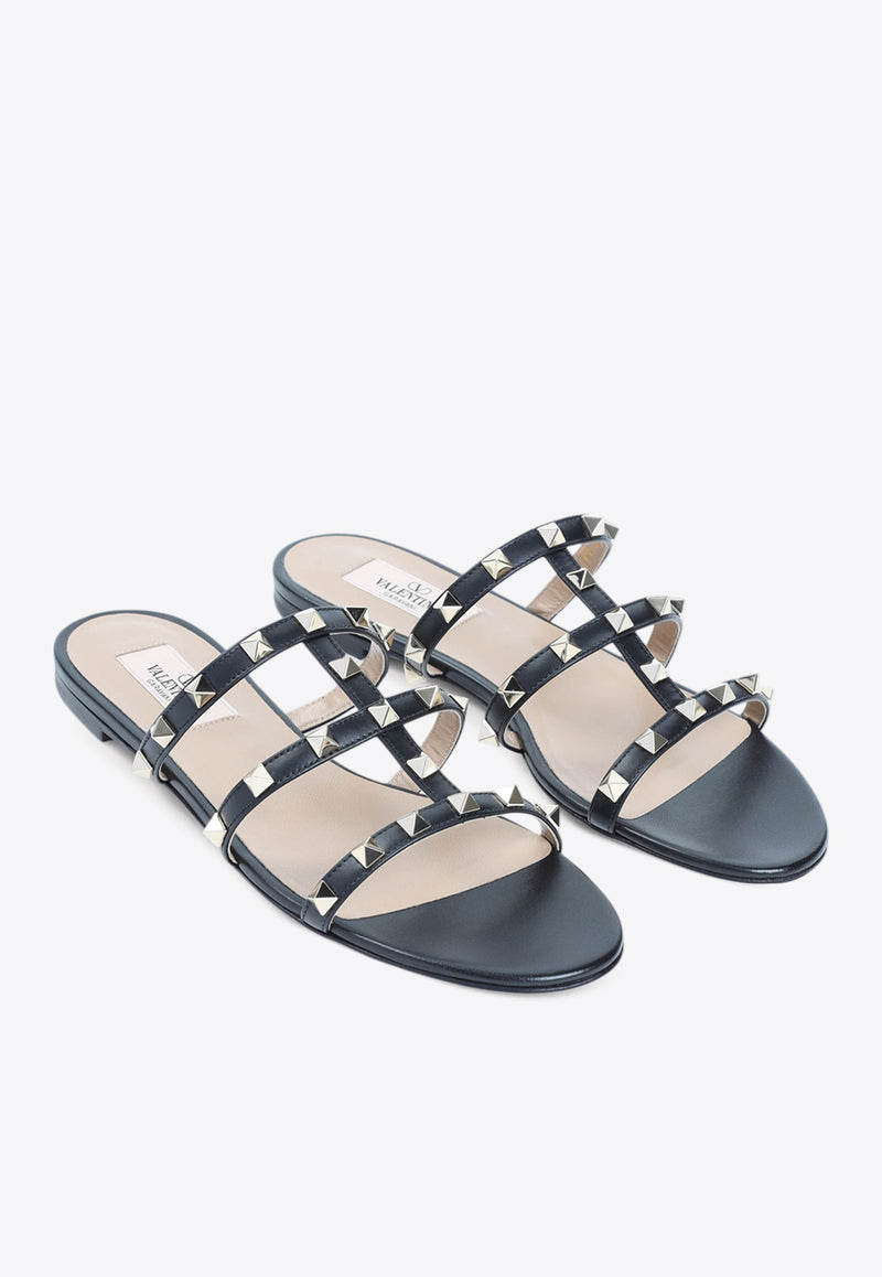 Rockstud Leather Slides