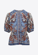 Paisley Print Scarf Blouse