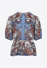 Paisley Print Scarf Blouse