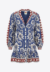 Luna Floral Print V-neck Mini Dress