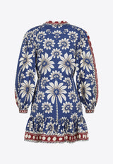 Luna Floral Print V-neck Mini Dress