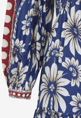 Luna Floral Print V-neck Mini Dress