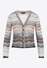 Zigzag-Pattern V-Neck Cardigan