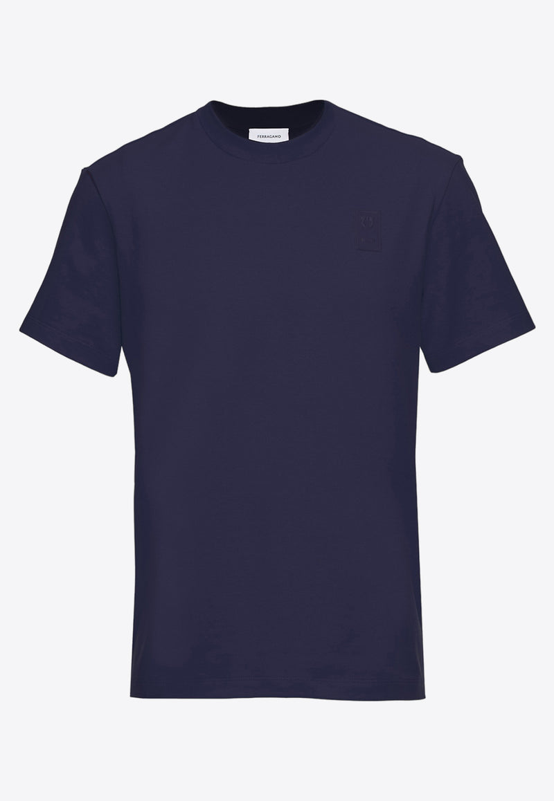 Salvatore Ferragamo Logo Short-Sleeved T-shirt 122300 H 771967 NEW NAVY Navy