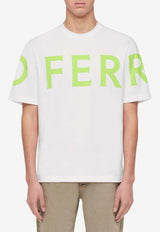 Salvatore Ferragamo Graphic Logo Short-Sleeved T-shirt 122303 H 776384 WHITE/ACID GREEN White