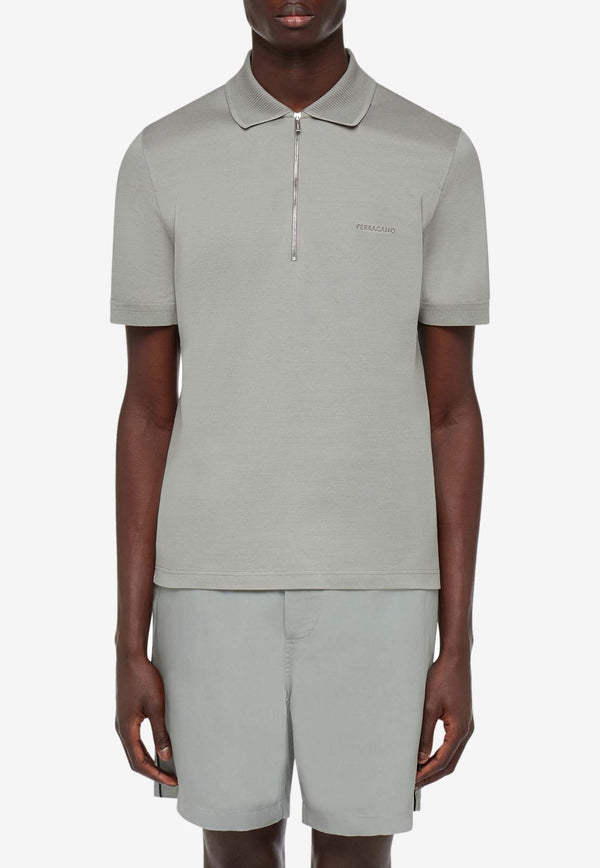 Salvatore Ferragamo Short-Sleeved Polo T-shirt 122327 H 776279 ASH GREY Gray