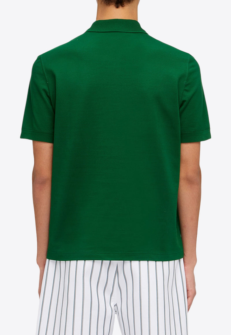 Salvatore Ferragamo Half-Zip Polo T-shirt Green 122327 H 773254 FOREST GREEN