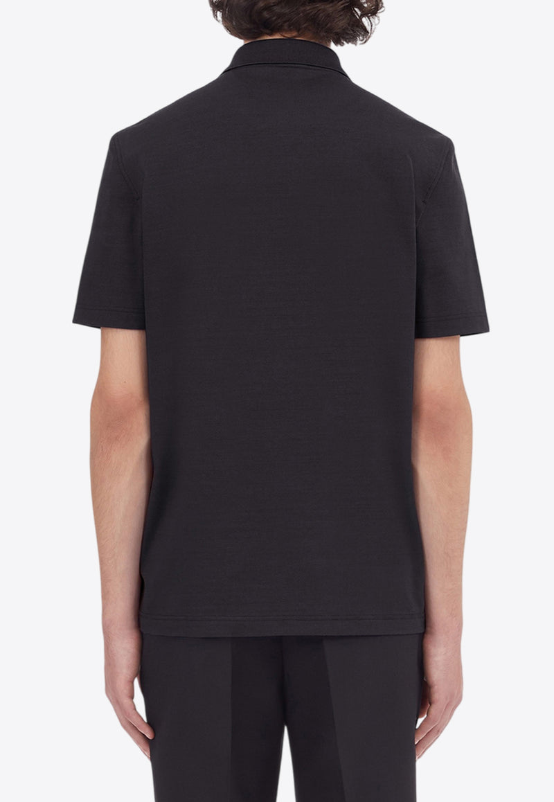 Salvatore Ferragamo Logo Embroidered Polo T-shirt Black 122328 H 772046 NERO